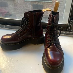 Platform doc martens in maroon